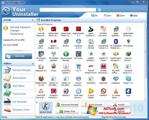Petikan skrin Your Uninstaller untuk Windows 7