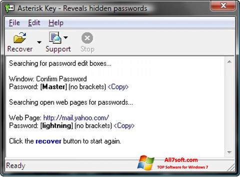 Petikan skrin Asterisk Key untuk Windows 7