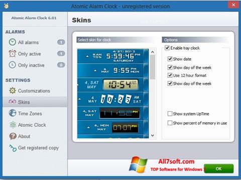 Petikan skrin Atomic Alarm Clock untuk Windows 7