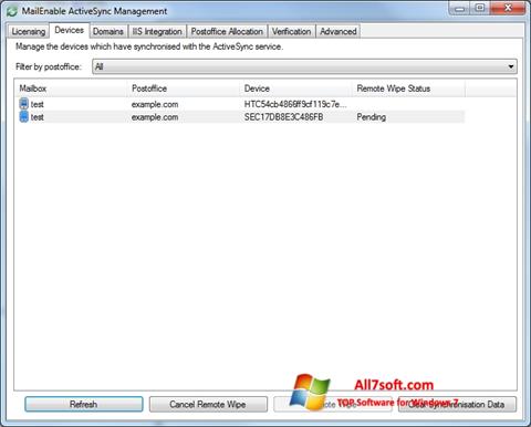 Petikan skrin Microsoft ActiveSync untuk Windows 7