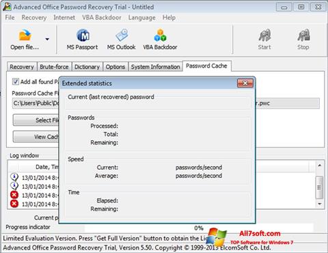 Petikan skrin Advanced Office Password Recovery untuk Windows 7