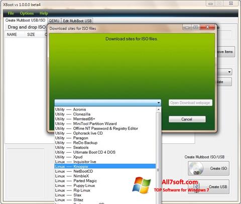 Petikan skrin XBoot untuk Windows 7