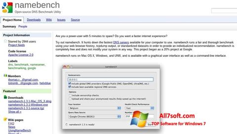 Petikan skrin NameBench untuk Windows 7
