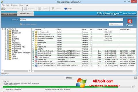 Petikan skrin File Scavenger untuk Windows 7