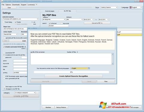 Petikan skrin Scan2PDF untuk Windows 7