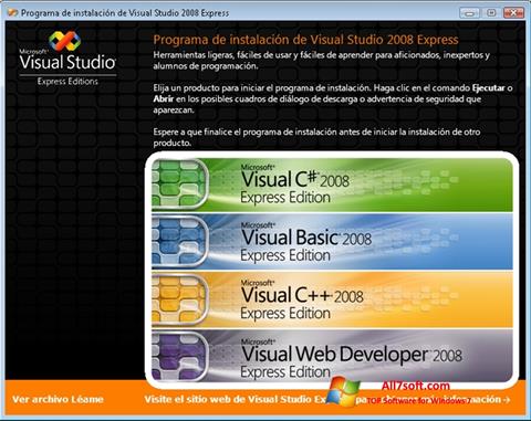 Petikan skrin Microsoft Visual Studio untuk Windows 7