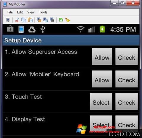 Petikan skrin MyMobiler untuk Windows 7