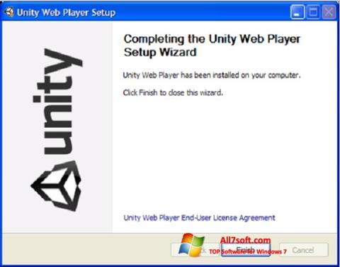 Petikan skrin Unity Web Player untuk Windows 7