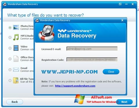Petikan skrin Wondershare Data Recovery untuk Windows 7