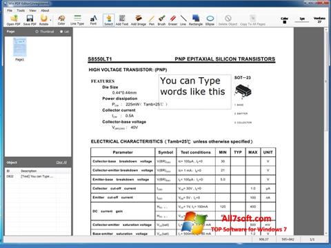 Petikan skrin PDF Editor untuk Windows 7