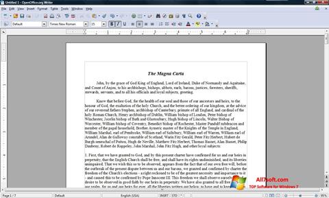 Petikan skrin OpenOffice untuk Windows 7