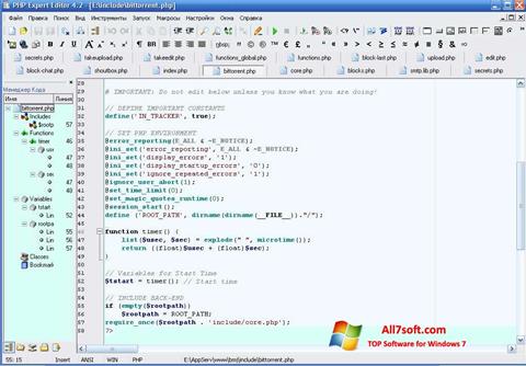 Petikan skrin PHP Expert Editor untuk Windows 7