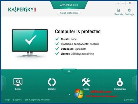 Petikan skrin Kaspersky AntiVirus untuk Windows 7