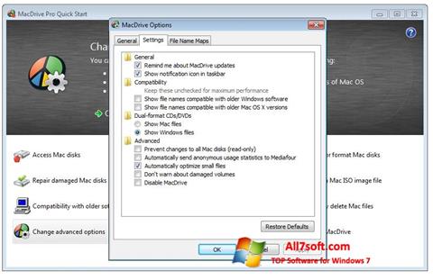 Petikan skrin MacDrive untuk Windows 7