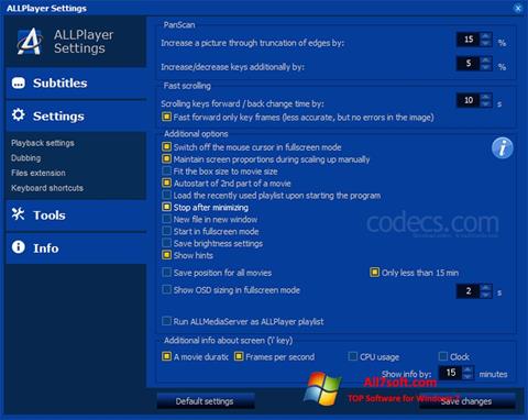 Petikan skrin ALLPlayer untuk Windows 7
