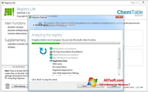 Petikan skrin Registry Life untuk Windows 7