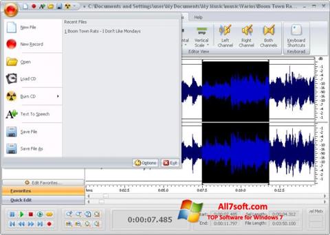 Petikan skrin Free Audio Editor untuk Windows 7
