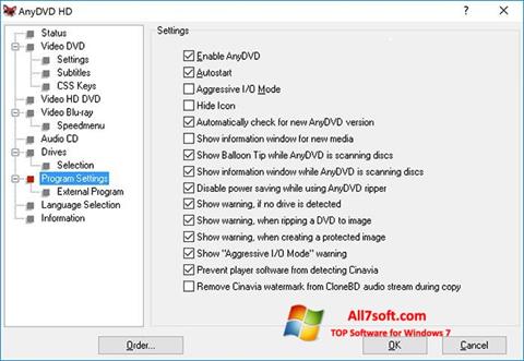 Petikan skrin AnyDVD untuk Windows 7
