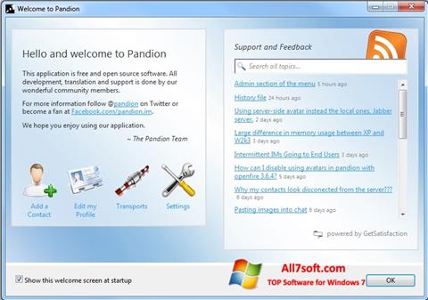 Petikan skrin Pandion untuk Windows 7