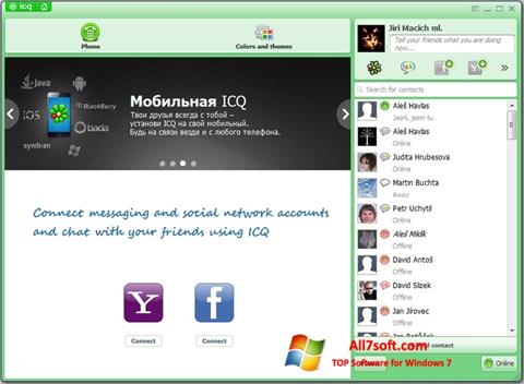 Petikan skrin ICQ untuk Windows 7