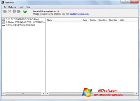 Petikan skrin TransMac untuk Windows 7