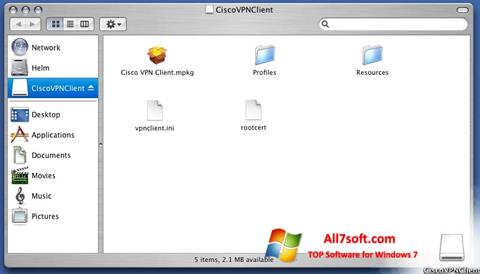 Petikan skrin Cisco VPN Client untuk Windows 7