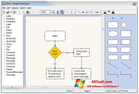 Petikan skrin Diagram Designer untuk Windows 7