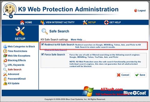 Petikan skrin K9 Web Protection untuk Windows 7