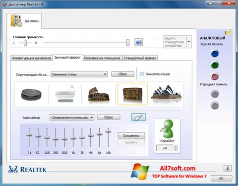 Petikan skrin Realtek AC97 Audio Driver untuk Windows 7