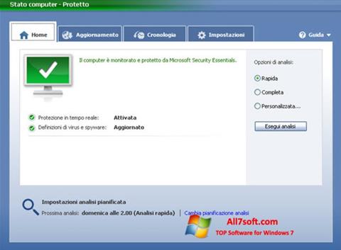 Petikan skrin Microsoft Security Essentials untuk Windows 7