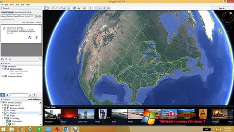 Petikan skrin Google Earth untuk Windows 7