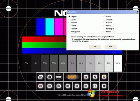 Petikan skrin Nokia Monitor Test untuk Windows 7