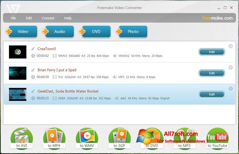 Petikan skrin Freemake Video Converter untuk Windows 7