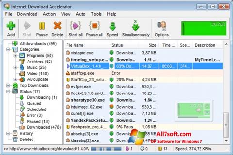 Petikan skrin Internet Download Accelerator untuk Windows 7