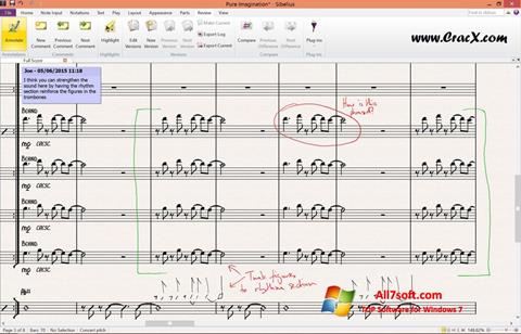 Petikan skrin Sibelius untuk Windows 7