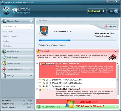 Petikan skrin SpyHunter untuk Windows 7
