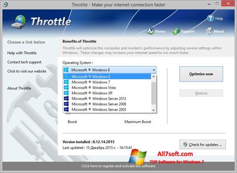 Petikan skrin Throttle untuk Windows 7