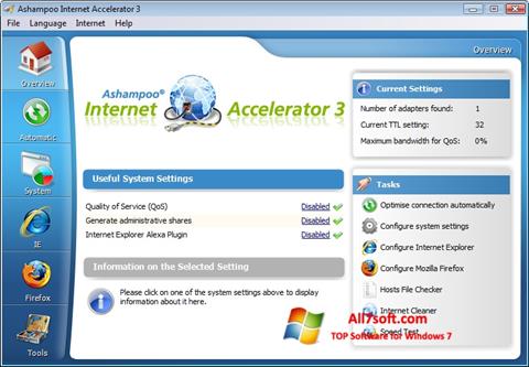 Petikan skrin Ashampoo Internet Accelerator untuk Windows 7