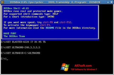 Petikan skrin DOSBox untuk Windows 7