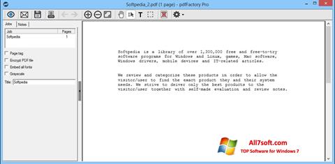 Petikan skrin pdfFactory Pro untuk Windows 7