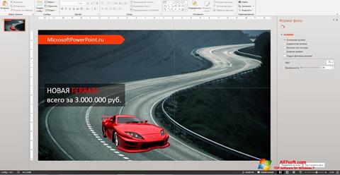 Petikan skrin Microsoft PowerPoint untuk Windows 7