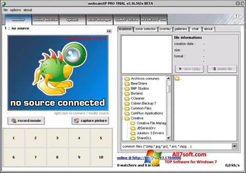 Petikan skrin webcamXP untuk Windows 7