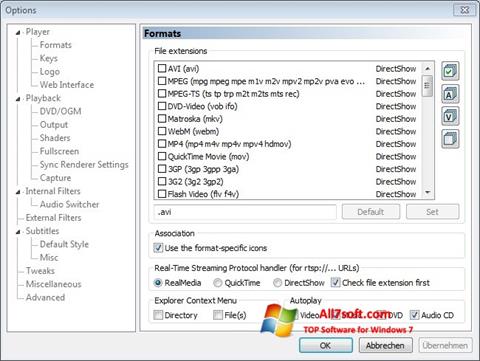 Petikan skrin Combined Community Codec Pack untuk Windows 7