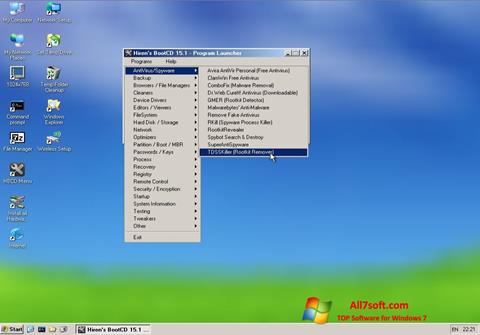 Petikan skrin Hirens Boot CD untuk Windows 7