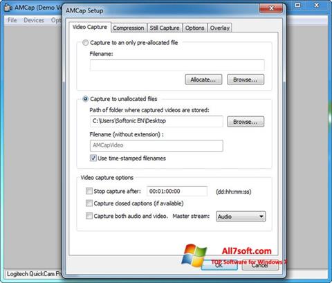 Petikan skrin AMCap untuk Windows 7