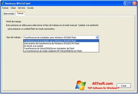 Petikan skrin WinToFlash untuk Windows 7