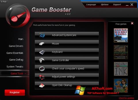 Petikan skrin Game Booster untuk Windows 7