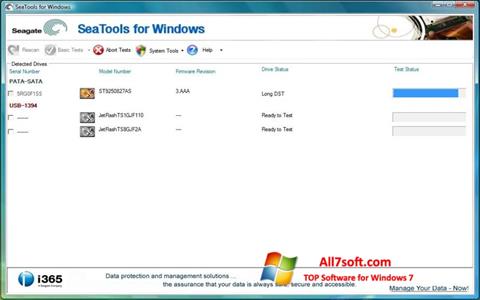 Petikan skrin Seagate SeaTools untuk Windows 7