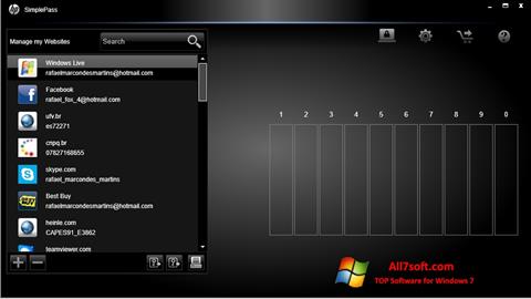 Petikan skrin HP SimplePass untuk Windows 7