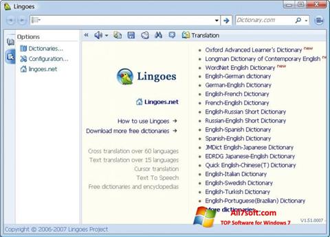 Petikan skrin Lingoes untuk Windows 7
